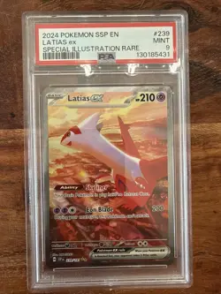 Latias EX 239/191 SIR 2024 Pokemon Surging Sparks PSA 9 Mint - Image 1