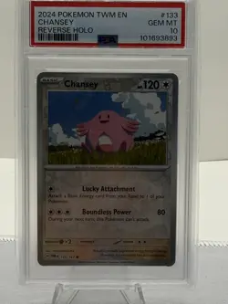 Pokemon 2024 Chansey 133/167 Sv06: Twilight Masquerade Reverse Holo PSA 10 - Image 1