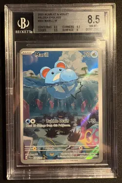 Pokemon Paldea Evolved Marill Illustration Holo Rare 204/193 (NM) BGS 8.5 - Image 1