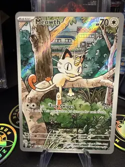 Pokemon Meowth 106/094 – Phantasmal Flames – English IR (Illustration Rare) NM - Image 1