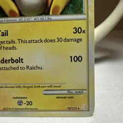 Pokemon TCG - Raichu - 10/123 - Holo - Rare - HeartGold SoulSilver - LP - Image 3