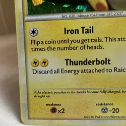 Pokemon TCG - Raichu - 10/123 - Holo - Rare - HeartGold SoulSilver - LP - Image 4