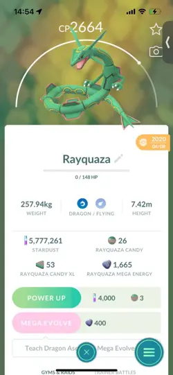 Pokemon Go Legendary Rayquaza ( Normal ) - Image 1