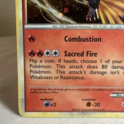Played Ho-Oh - Holo #HGSS01 Heartgold & Soulsilver Promo Pokemon TCG - Image 5