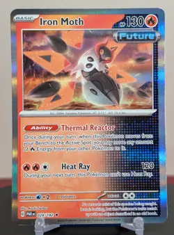 Pokemon Iron Moth #028/182 English Paradox Rift Holo Rare - Image 1