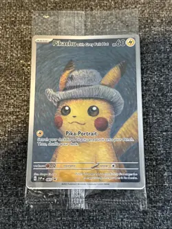 2023 Pokemon X Van Gogh Pikachu With Grey Felt Hat Black Star Promo #085 Read - Image 1
