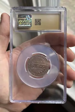 Pokemon Japanese 1998 Meiji Battle Coin Series 1 Abra CGC Pristine 10 - Image 2