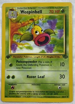 Pokemon TCG Weepinbell Jungle 1st Edition 48/64 WotC NM - Image 1