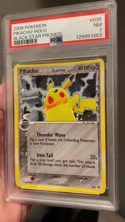 2006 POKEMON BLACK STAR PROMO #035 PIKACHU-HOLO PSA 7 SWIRL - Image 2