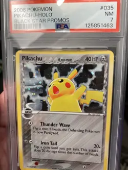 2006 POKEMON BLACK STAR PROMO #035 PIKACHU-HOLO PSA 7 SWIRL - Image 4