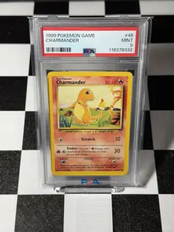 1999 POKEMON GAME BASE SET UNLIMITED 46 CHARMANDER PSA 9 MINT - Image 1