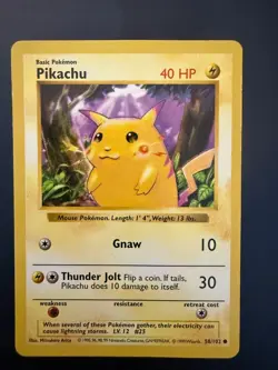 Pokemon Pikachu 58/102 Red Cheeks SHADOWLESS Base Set NM 1999 WOTC Vintage - Image 1