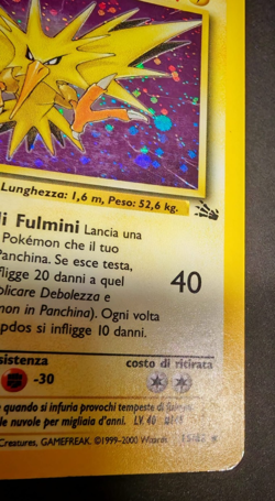 Zapdos Holo Fossil 1a Edizione 15/62 ITA - Carta Pokemon Rara Olografica - Image 2