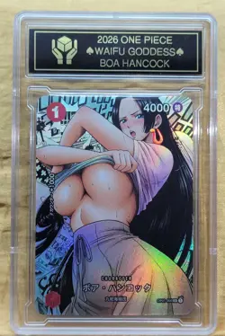 BOA HANCOCK Waifu Goddess Holographic Card CUSTOM MADE Black label - Image 2