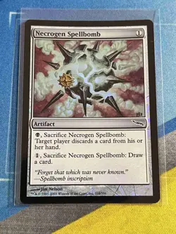 Magic the Gathering MTG Mirrodin NECROGEN SPELLBOMB Foil - Image 1