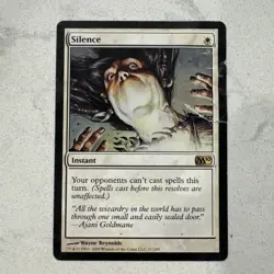 Magic the Gathering MTG Silence White Instant Damaged Condition - Image 1