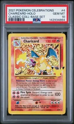 PSA 10 MINT Charizard Celebrations Classic Collection 4/102 Holo Pokemon 2021 - Image 1