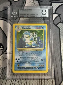 [BGS 8.5] 1999 HOLO BLASTOISE POKEMON BASE SET #2/102 UNLIMITED VINTAGE W/ SUBS - Image 1