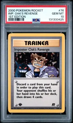 2000 Pokemon 1st Edition Team Rocket Imposter Oak's Revenge | PSA 10 Gem Mint - Image 1