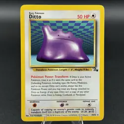 Pokemon TCG Ditto 18/62 Fossil Set Unlimited Rare Vintage Non Holo - Image 1