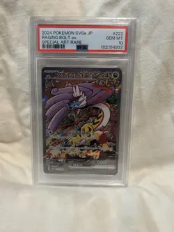PSA 10 RAGING BOLT EX 222/187 2024 POKEMON TCG SV8a JP TERASTAL FESTIVAL - Image 1