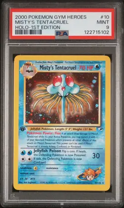 2000 POKEMON GYM HEROES HOLO-1ST ED #10 MISTY'S TENTACRUEL PSA 9 - Image 1