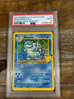 POKEMON 2021 Celebrations BLASTOISE Holo Classic Coll Base Set #2 PSA 9 Mint 3 - Image 1