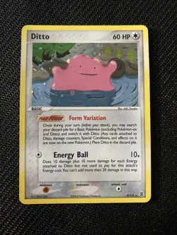 Pokemon Ditto 2004 - FireRed & LeafGreen Holo LP- MP+ Double Swirl - Image 1