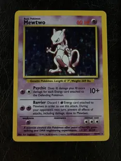 Pokemon Base Set MEWTWO Holo Rare 10/102 - Image 2