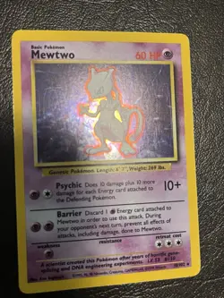 Pokemon Base Set MEWTWO Holo Rare 10/102 - Image 3