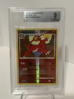Pokemon BGS Beckett 9 Charmeleon 35/99 Platinum Arceus Reverse Foil 2009 - Image 1