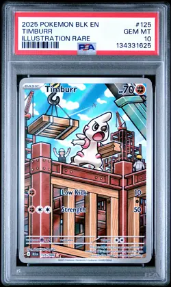 2025 POKEMON BLK EN-BLACK BOLT ILLUSTRATION RARE #125 TIMBURR PSA 10 - Image 1