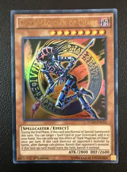 Konami Dark Magician of Chaos YGLD-ENC02 King of Games 1st Edition Ultra Rare - Image 1