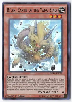 Bi'an, Earth of the Yang Zing Super Rare Duelist Alliance DUEA-EN029 NM - Image 1