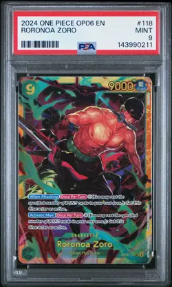 2024 One Piece Op06-118 Wings Of The Captain Roronoa Zoro PSA 9 #118 English - Image 1