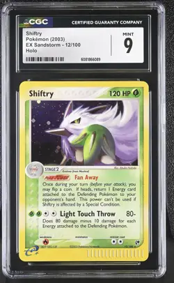 CGC 9 MINT Shiftry 2003 EX Sandstorm 12/100 Holo Pokemon Card - Image 1