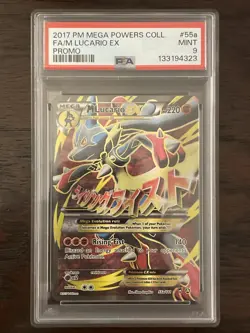 Pokemon TCG M Lucario EX Promo Card 55a/111 PSA 9 - Image 1