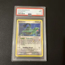 Pokemon PSA 9 MINT Rayquaza 22/107 EX Deoxys Non Holo Rare 2005 Graded Card - Image 1