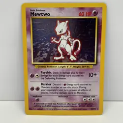 Mewtwo Holo 10/102 Base Set Pokemon TCG 1999 LP Pokemon Card - Image 1