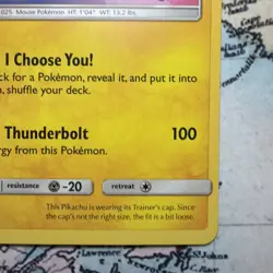 Ash's Pikachu TCG SM108 2017 Promo Card Pokemon 'I Choose You' One Card - Image 4