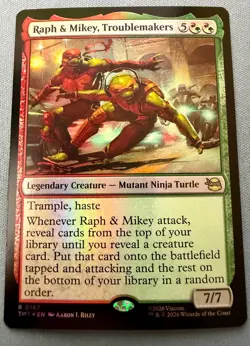 Raph & Mikey, Troublemakers #0167 FOIL - MTG Teenage Mutant Ninja Turtles NM - Image 1