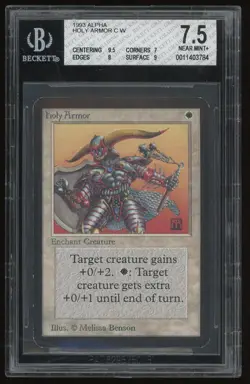 MTG Alpha Holy Armor BGS 7.5 Near Mint+ 1993 Magic The Gathering - Image 1
