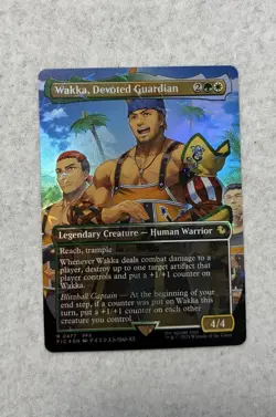 Wakka, Devoted Guardian (Borderless) (Chocobo Track Foil) Commander: Final... - Image 1
