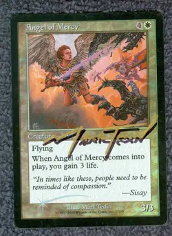 MTG Angel of Mercy 2000 Invasion FOIL White Uncommon Unplayed Near MInt Signed - Image 1