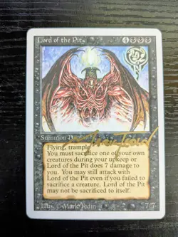 MTG REVISED Lord of the Pit SIGNED IN GOLD BY MARK TEDIN - Image 1