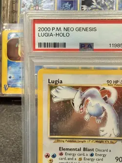 Pokemon Lugia Neo Genesis Unlimited Holo Rare #9 PSA 7 - Image 3
