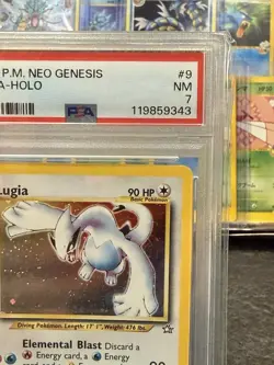 Pokemon Lugia Neo Genesis Unlimited Holo Rare #9 PSA 7 - Image 4