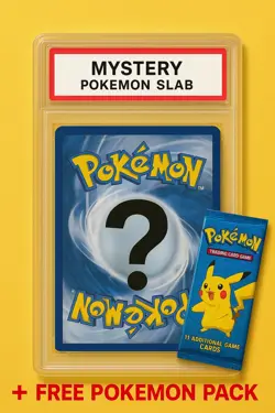 Pokemon Mystery Graded Card Slab + Free Sealed Booster Pack! Grades Up To 9.5 - Image 1