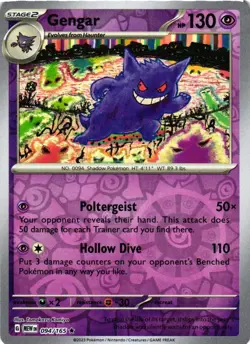 Pokemon! TCG Gengar - SV: Scarlet & Violet 151 (MEW) Reverse Holo - Image 1