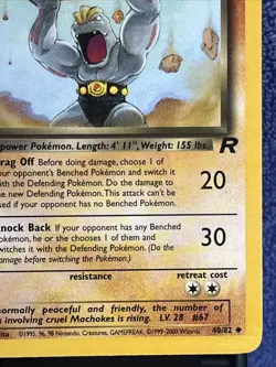 Pokemon TCG Dark Machoke Team Rocket 40/82 Unlimited Uncommon Card WOTC LP - Image 4